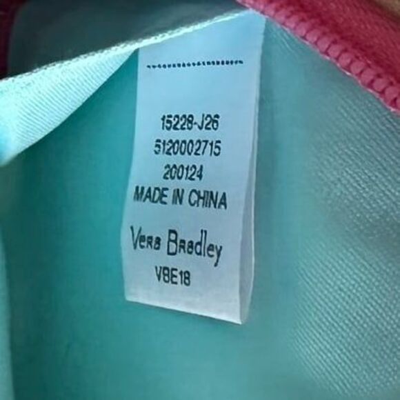 Vera Bradley Tropical Paradise Pink Botanical Pattern Coin Purse Zip Pouch - Picture 7 of 7